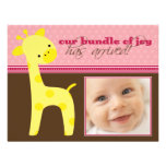 Paquet de faire-part de naissance de girafe de joi