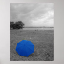 Parapluie bleu affiche