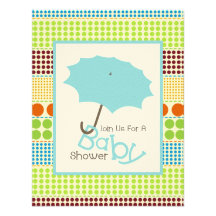Parapluie de baby shower de garçon et points bleus bristols personnalisés