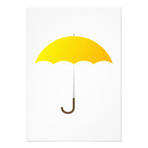 Parapluie jaune cartons d'invitation