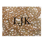 Parels met monogram wenskaart