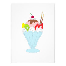 Parfait de crème glacée cartons d'invitation