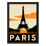 Parijs poster van de art deco retro reis wenskaarten