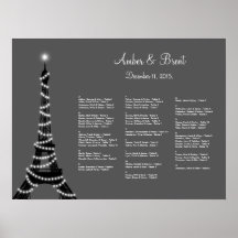 Paris au diagramme d'allocation des places de nuit poster
