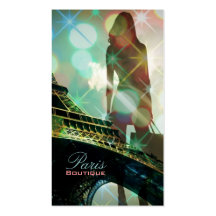 Paris élégant moderne miroite mode de silhouette modèles de cartes de visite