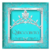 Partie argentée du diadème 15 de 15ème turquoise d invitations