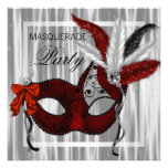 Partie blanche noire rouge de mascarade invitation
