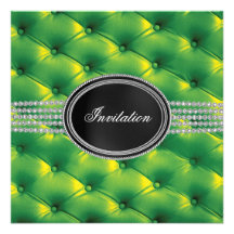 Partie de cravate noire de diamant noir de vert de invitation