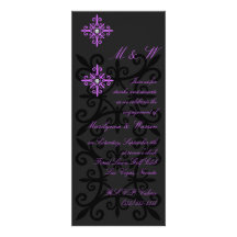 Partie de fiançailles noire et pourpre sophistiqué cartons d'invitation personnalisés