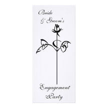Partie de fiançailles rose de longue tige invitations