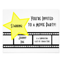 Partie de film invitation personnalisable