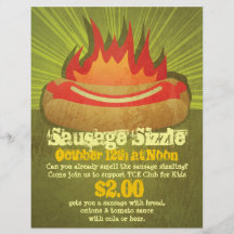 Partie de grésillement de saucisse prospectus avec motif