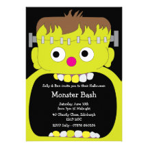 Partie de Halloween de visage de monstre de Franke Faire-parts