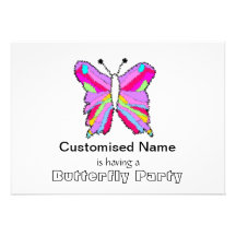 Partie de papillon invitation personnalisée