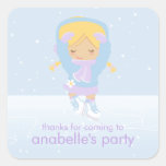 Partie de patinage de glace stickers carrés