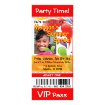 Partie de photo de billet de la fête VIP de l'été  Invitations