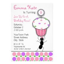 Partie de pique-nique de l'anniversaire des enfant invitation personnalisable