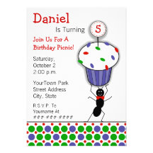 Partie de pique-nique de l'anniversaire des enfant invitations
