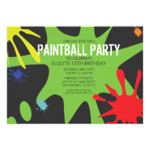 Partie faite sur commande de Paintball de floc fen Invitations