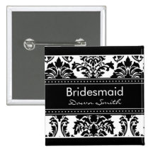 Partie nuptiale de damassé élégante - demoiselle d badges