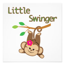 Partouzeur de singe de fille petit faire-part