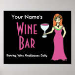 Pas met uw Poster van de Bar van de naamWijn aan