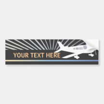 Pas Tekst aan - het Lage Vliegtuig van de Vleugel Bumpersticker