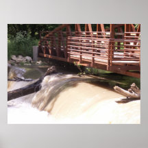 Passerelle au-dessus de peu de rivière 1 de noix affiches