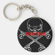 Patin Keychain [LOGO de rue de CRÂNE de PATIN] Porte-clés