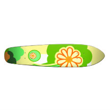 Patin orange B. de vieille école de fleur Planche À Roulette