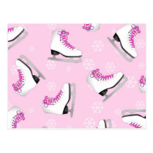 Patinage artistique - rose de patins de glace avec cartes postales