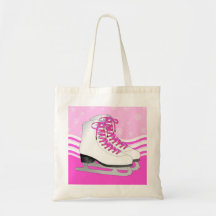 Patinage artistique - rose de patins de glace avec sacs en toile