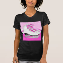 Patinage artistique - rose de patins de glace avec t-shirts