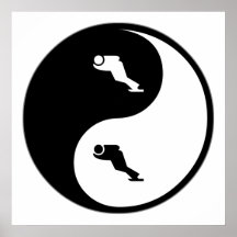 Patinage de vitesse de Yin Yang Posters