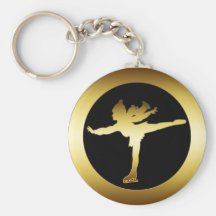 PATINEUR DE GLACE D'OR PORTE-CLÉ