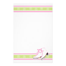 Patins de glace de flocon de neige motifs pour papier à lettre