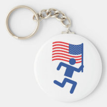 patriote de drapeau américain porte-clefs