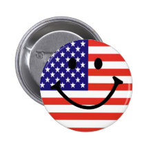 Patriottisch Gezicht Smiley Speldbutton
