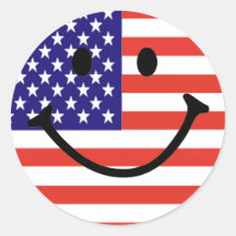 Patriottisch Gezicht Smiley Sticker