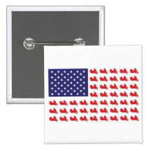 Patriottische Motorfiets Goldwing Button
