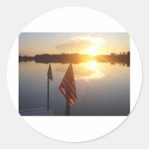 Patriottische Zonsondergang Ronde Stickers