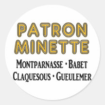 Patron-Minette Autocollants Ronds
