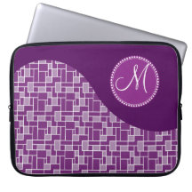 Patroon van de Golf van de Tegel van het Monogram  Laptop Computer Hoes