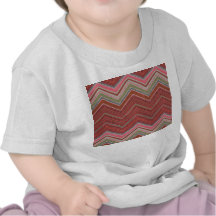 Patroon van de Zigzag van Girly het Rode Roze Tshirt