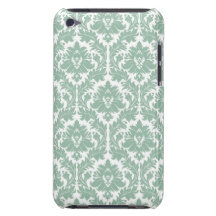 Patroon van het Damast van de jade het Groene Barely There iPod Cover