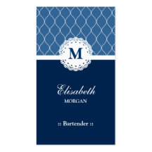 Patroon van het Kant van de barman het Elegante Bl Visitekaartje