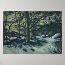 Paul Cézanne - neige de fonte, Fontainebleau Affiche