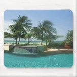 Paumes entre la mer de pooland, sur un mousepad tapis de souris