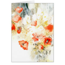 Pavots de champ carte de vœux