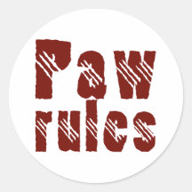 Paw rules stickers